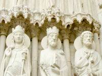 Paris, Cathedrale Notre-Dame, Statues colonnes, detail (photo Rene Peyre)
